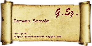 German Szovát névjegykártya